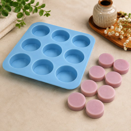 9 Cavity 100 g Round Silicone Mold for Soap | SSM315