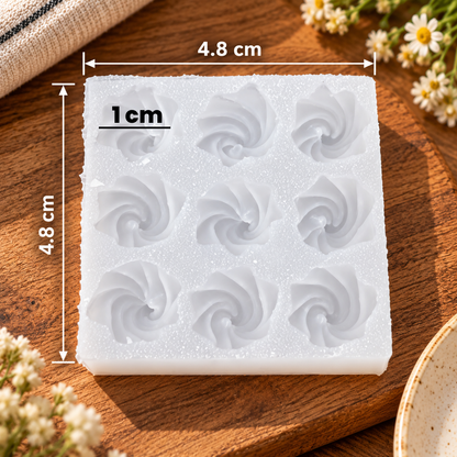 9 Cavity Swirl Flower Silicone Mold | MLD-CFM491 [own]