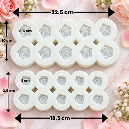 Mini Rose Flower Silicone Mold – 10 Cavity | MLD-WCM940