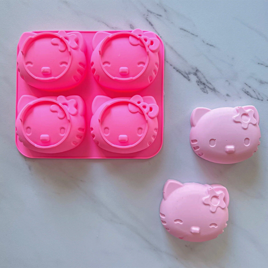 Cute Kitty Face Silicone Mold – 4 Cavity | SSM294
