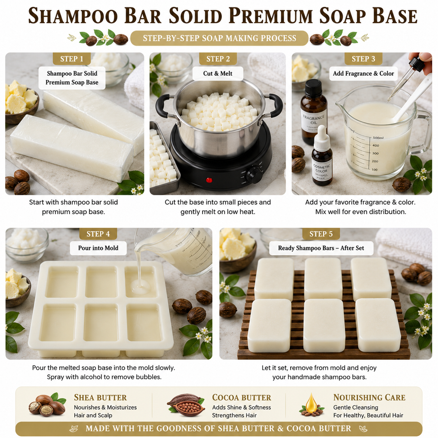 Shampoo Bar Solid Premium Soap Base SPB027