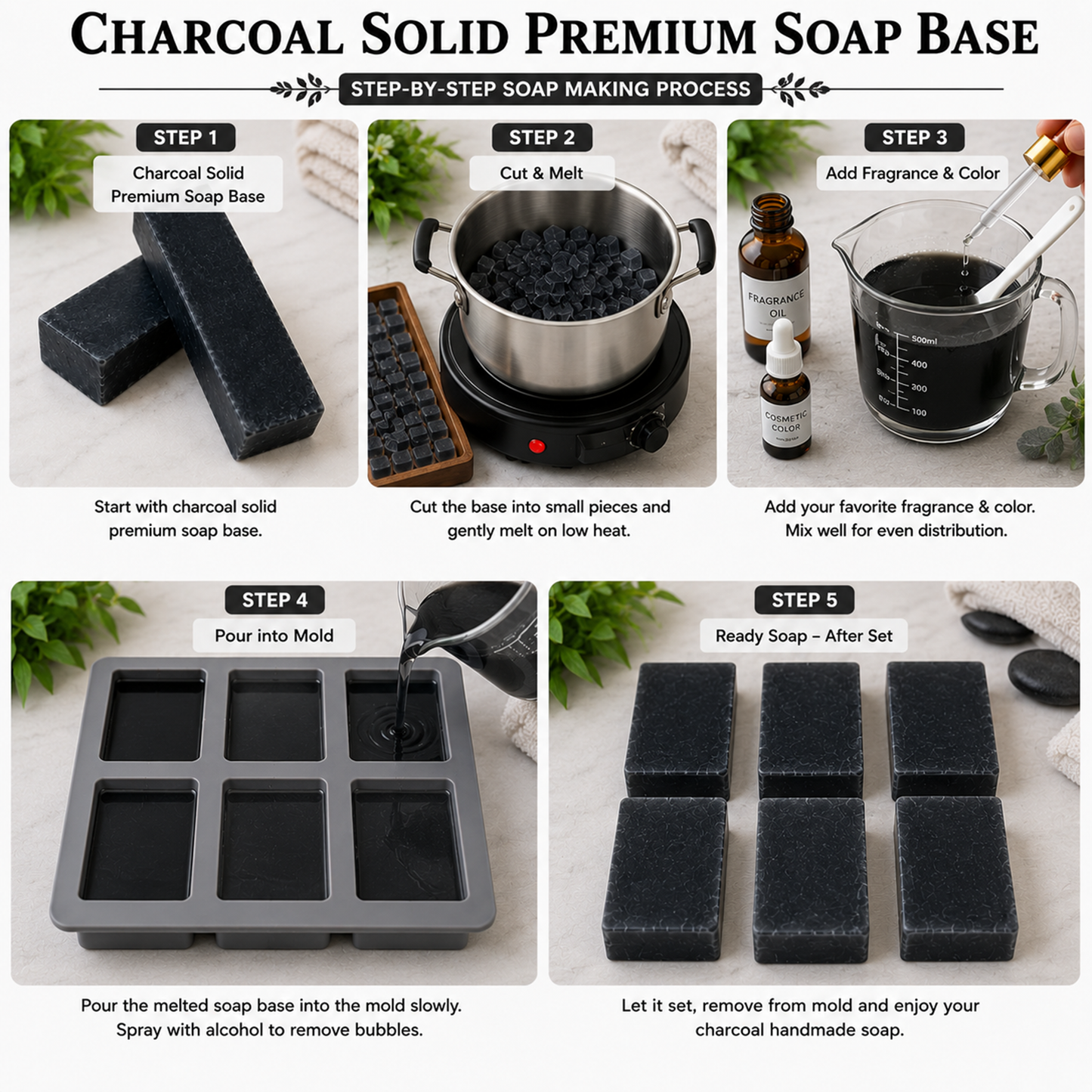 Charcoal Solid Premium Soap Base SPB013
