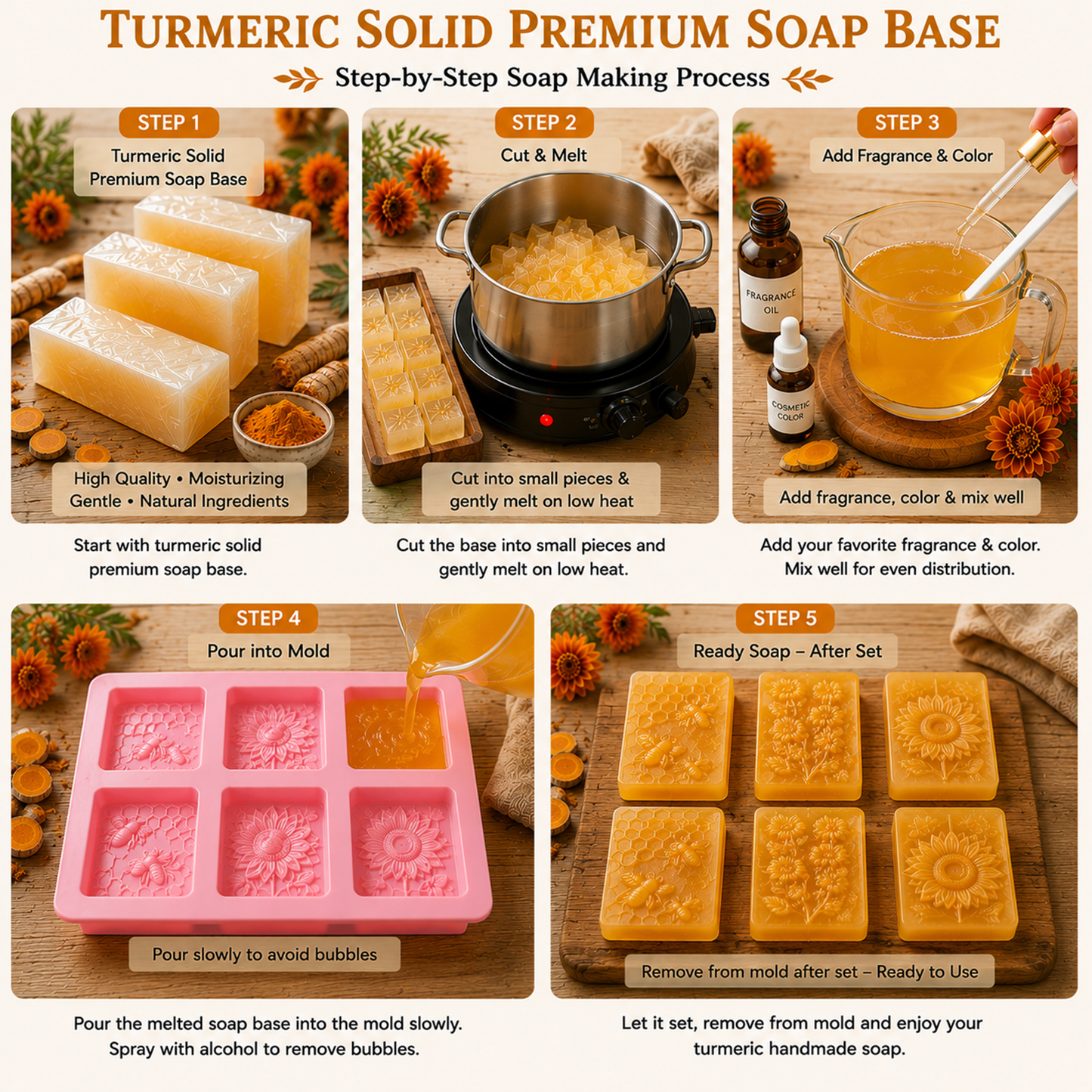 Turmeric Solid Premium Soap Base SPB009