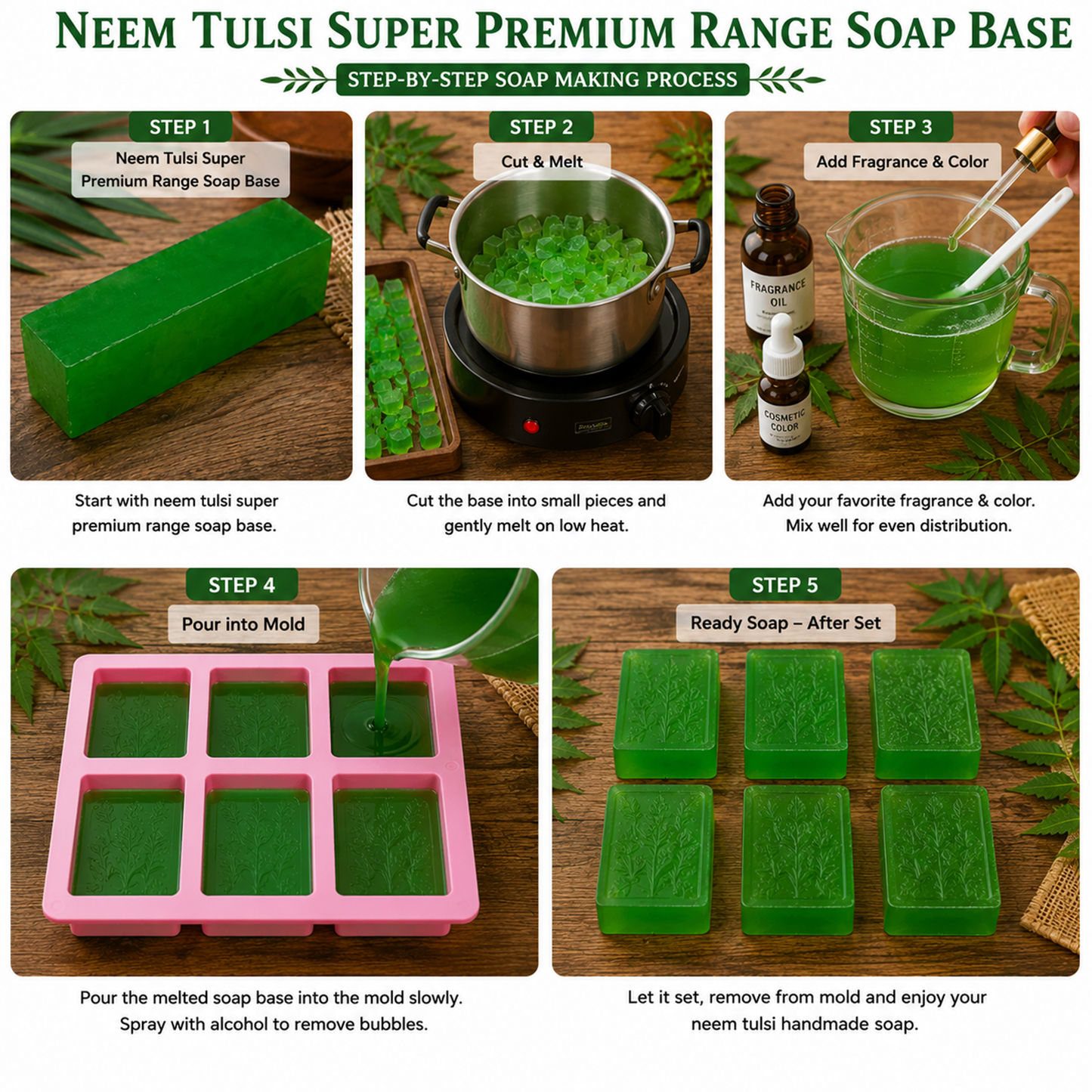 Neem Tulsi Super Premium Range Soap Base SPB011