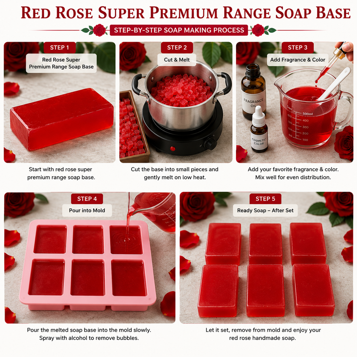 Red Rose Super Premium Range Soap Base SPB018
