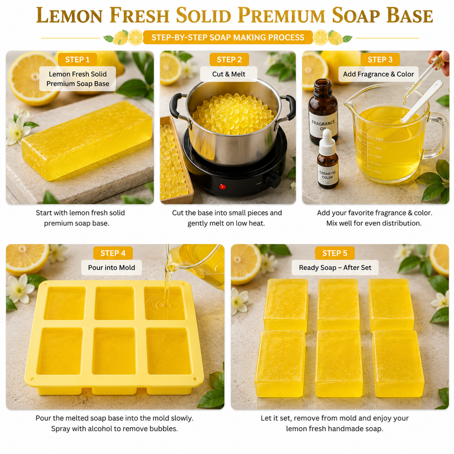 Lemon Fresh Solid Premium Soap Base SPB016