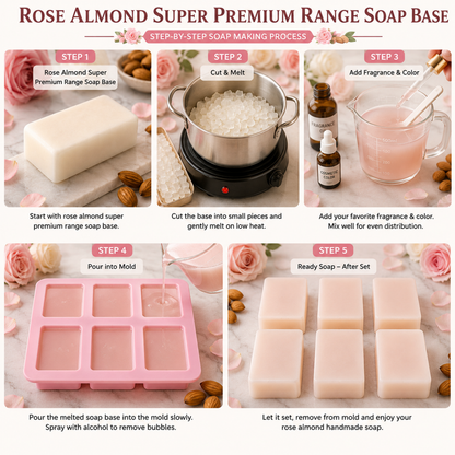 Rose almond Super Premium Range Soap Base SPB014