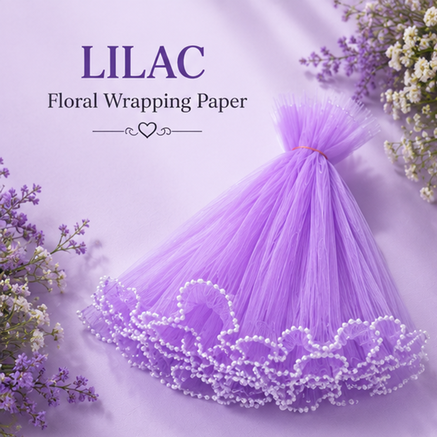 Premium Pearl Edge Bouquet Wrapping Net Fabric| BQN001