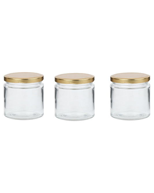 Glass Candle Jars 200 ML Glass Jar 6pcs (G. Metal Cap) PM046