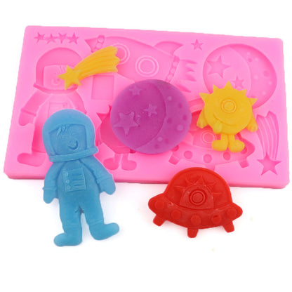 Astronaut, Planet & UFO Silicone Mold