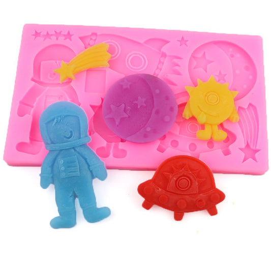 Astronaut, Planet & UFO Silicone Mold