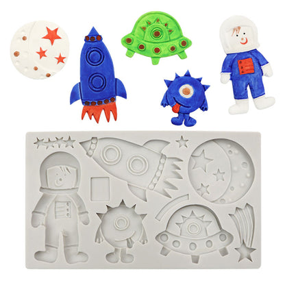 Astronaut, Planet & UFO Silicone Mold
