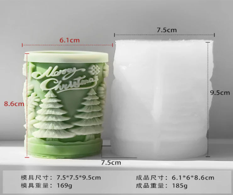 Christmas Pine cylinder Mold WCM747