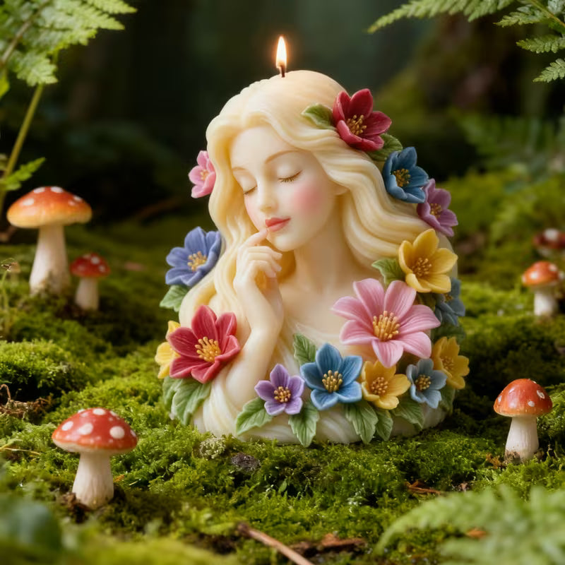 WCM906 Lady floral candle mold