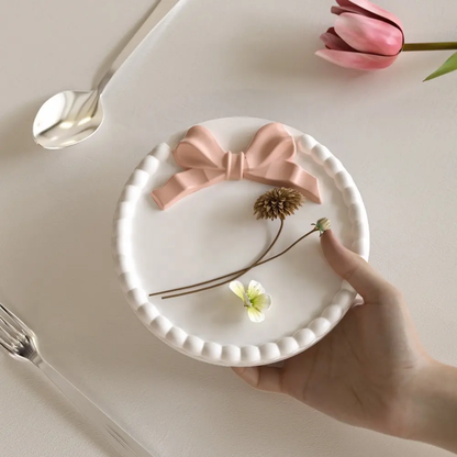 Bow Bead-Rim Deco Tray ARM463(own) | ARM464 (own)