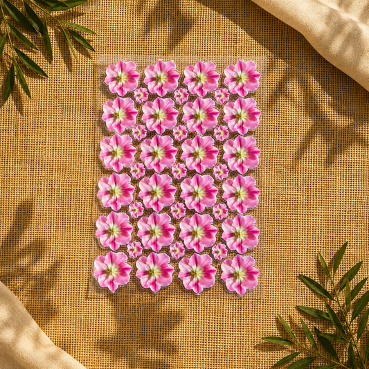 Premium Pink Petunia UV Transfer Stickers | UV010