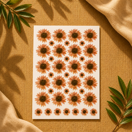 Premium Peach Sunflower UV Transfer Stickers | UV007