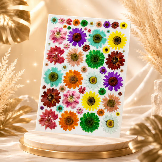 Premium Multicolor Mixed Floral UV Transfer Stickers | UV008