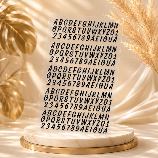 Premium Alphabet and Number UV Transfer Stickers | UV009
