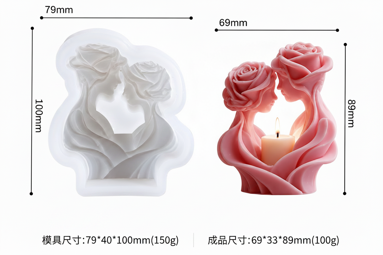 WCM920 Romantic Couple Candle Holder Mold