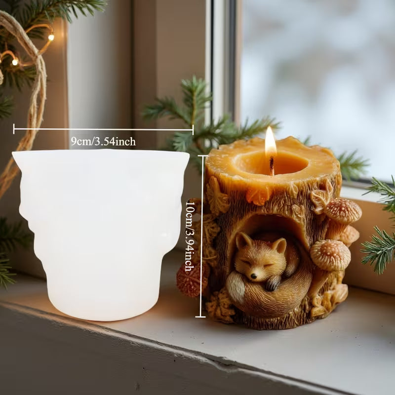 WCM913 Cozy Fox Hollow Log Silicone Mold