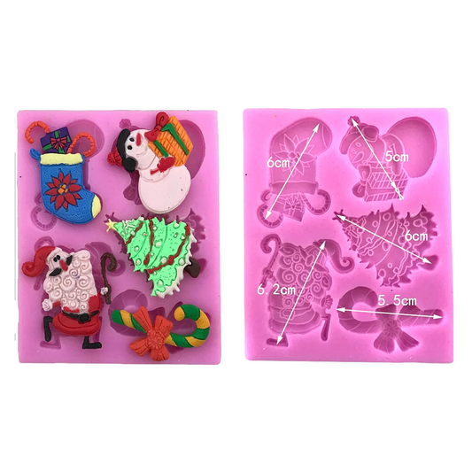 5 Cavities Christmas Party Mold CFM373