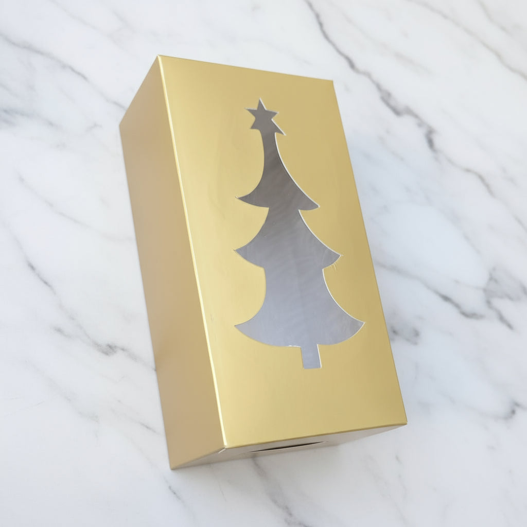 Gold Christmas Tree Window Box PM270 10 pcs