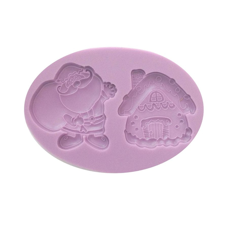 Santa Home Fondant mold CFM374
