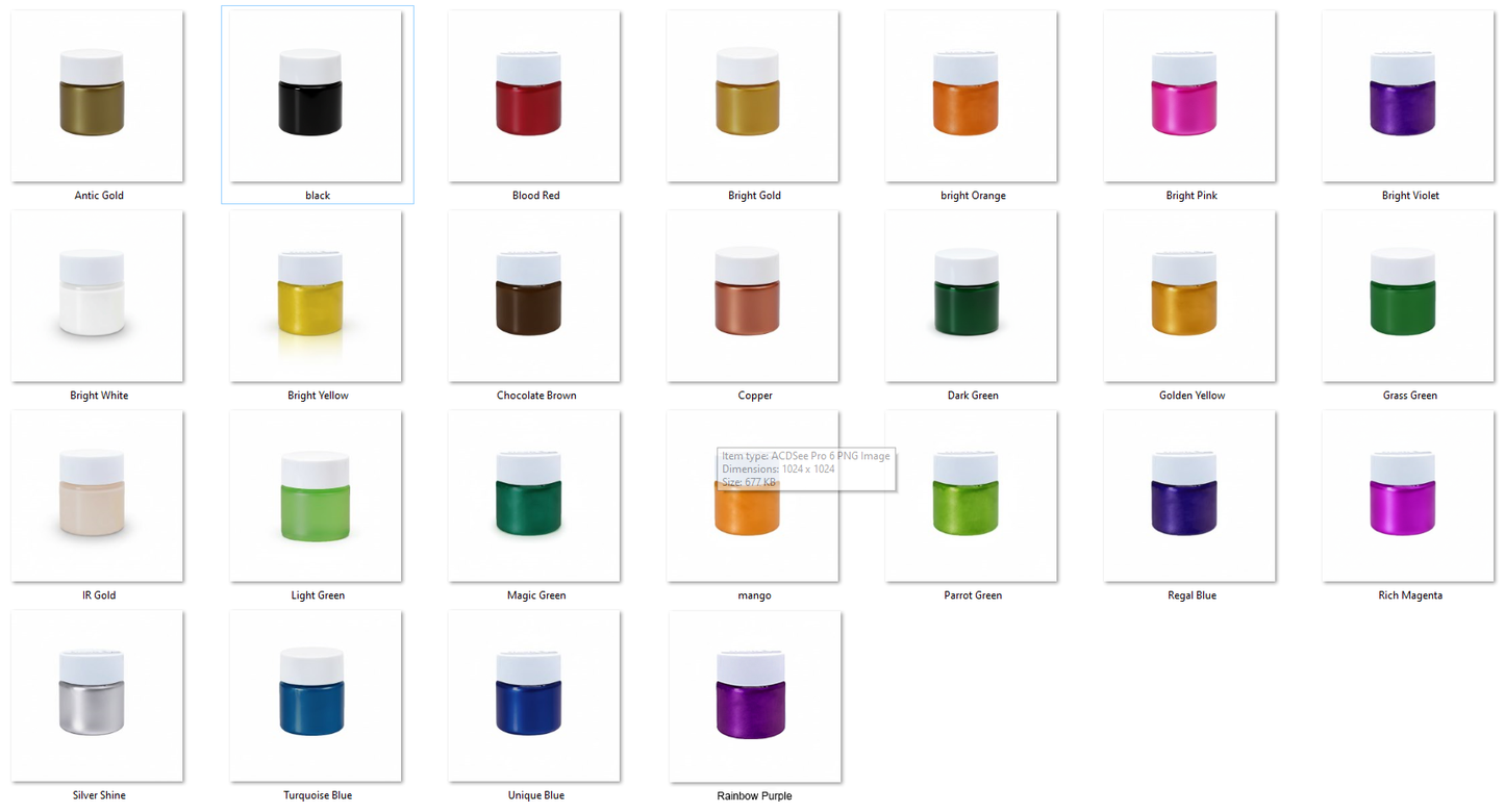 25 shade acrylic pearl color collection for DIY resin and concrete art