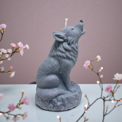 WCM911 Howling Wolf Silicone Candle Mold