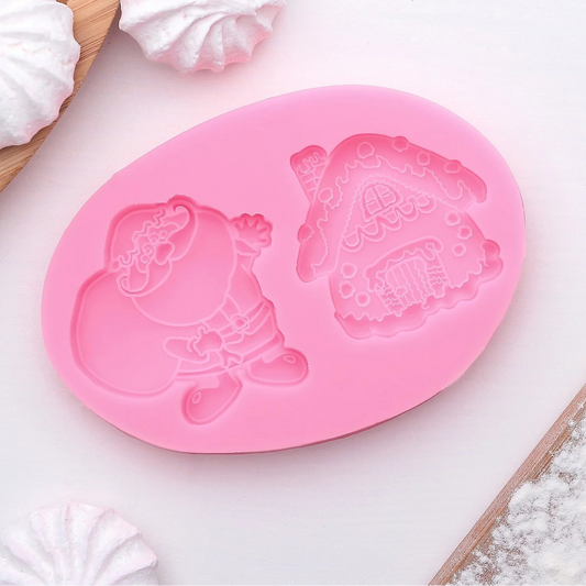 Santa Home Fondant mold CFM374