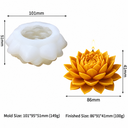 3D Blooming Lotus Flower Candle Silicone Mold | WCM945