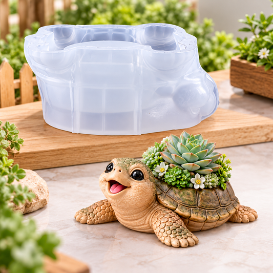3D Cute Turtle Succulent Planter Silicone Mold | ARM605