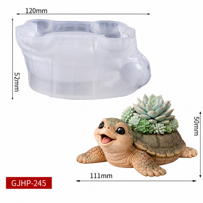 3D Cute Turtle Succulent Planter Silicone Mold