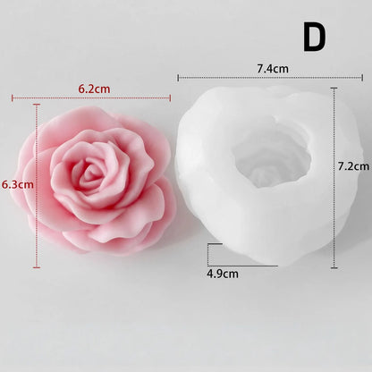 3D Decorative Floral Blossom Silicone Mold (Set Of 4)
