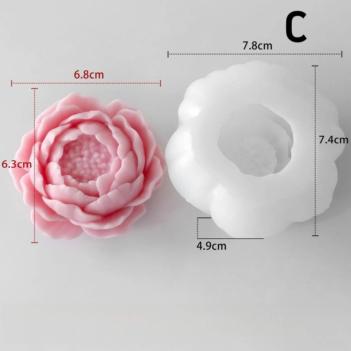 3D Decorative Floral Blossom Silicone Mold (Set Of 4)