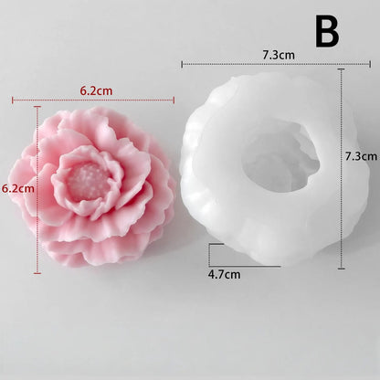 3D Decorative Floral Blossom Silicone Mold (Set Of 4)
