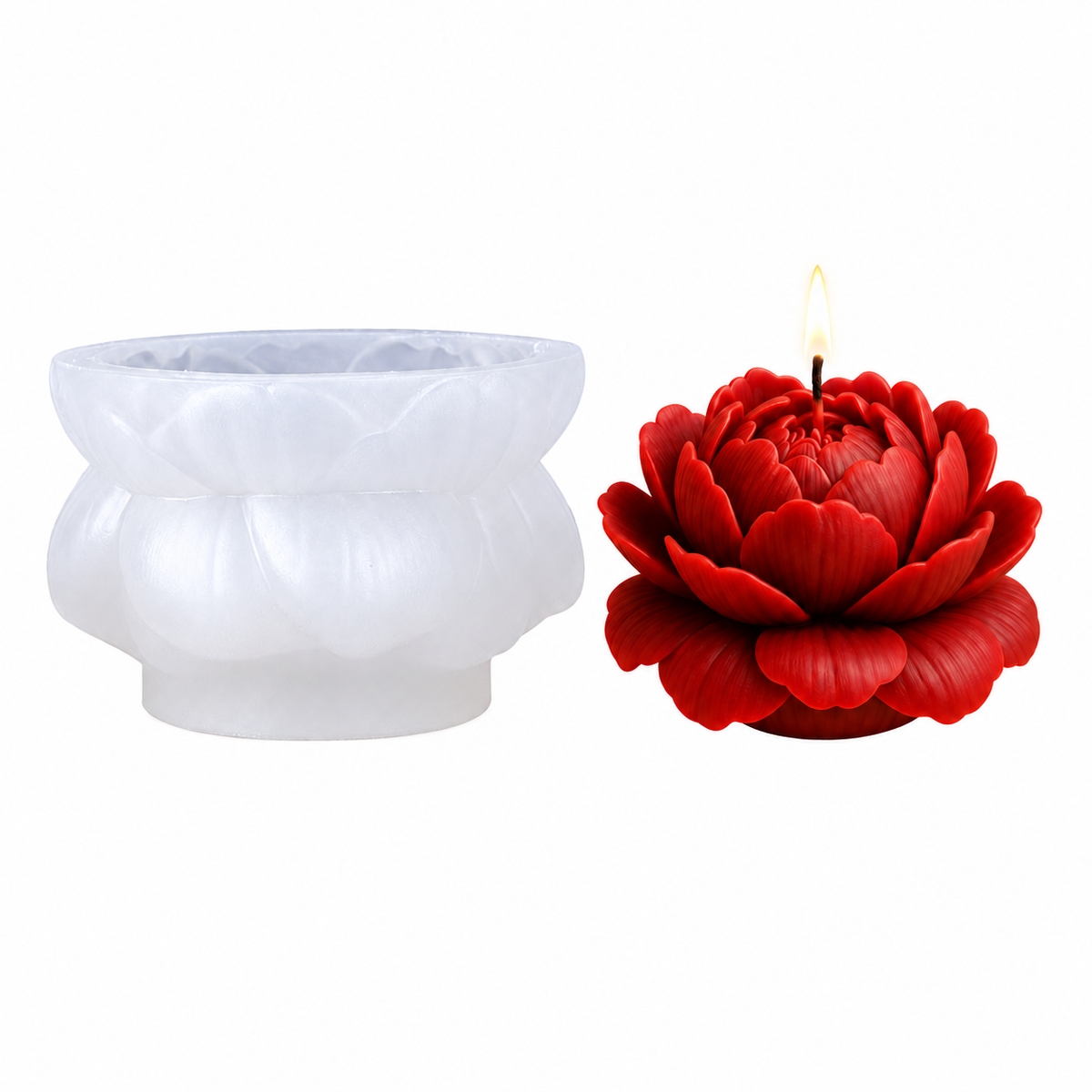 3D Lotus Style Peony Flower Silicone Mold | WCM947