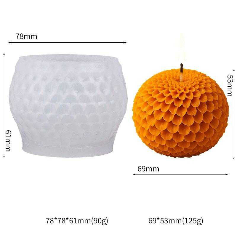 Marigold / Genda Flower Ball Candle Silicone Mold | WCM948