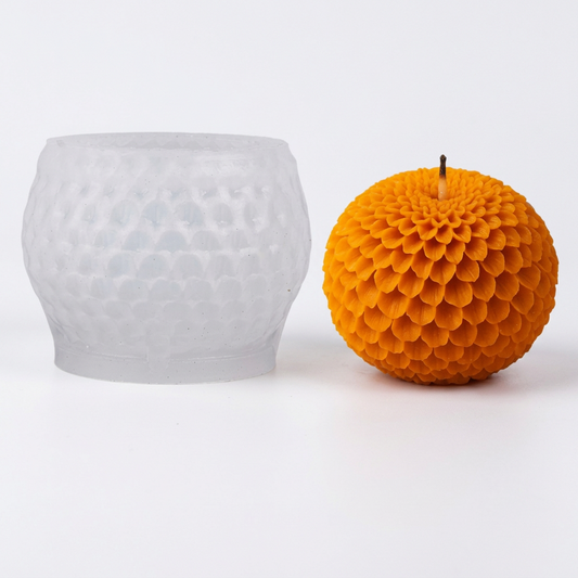 Marigold / Genda Flower Ball Candle Silicone Mold | WCM948