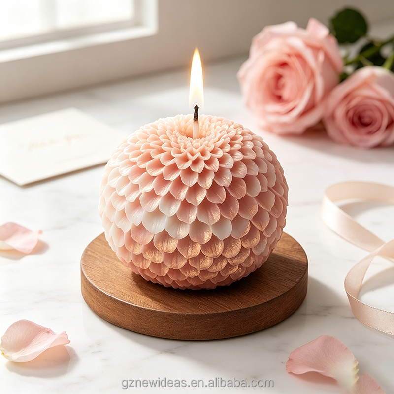 Marigold / Genda Flower Ball Candle Silicone Mold | WCM948