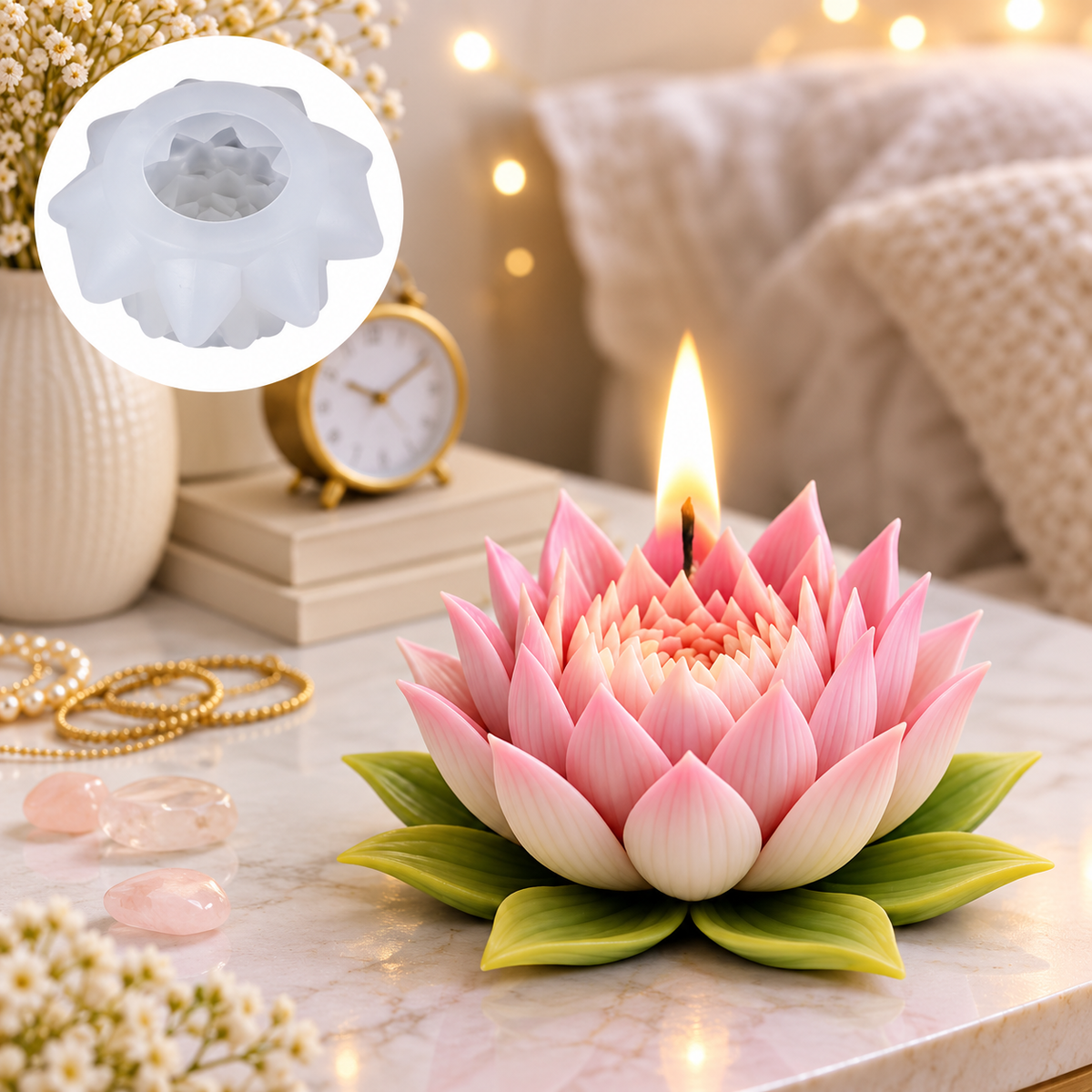 3D Multi-Layered Lotus Flower Silicone Mold