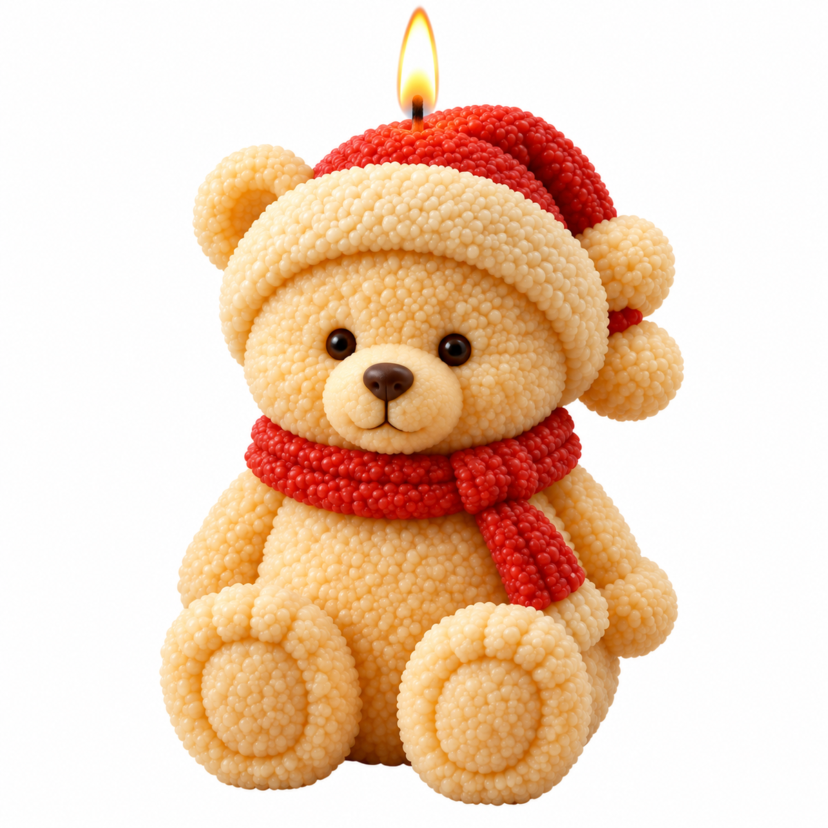 3D Santa Hat Teddy Bear Candle Silicone Mold | WCM964