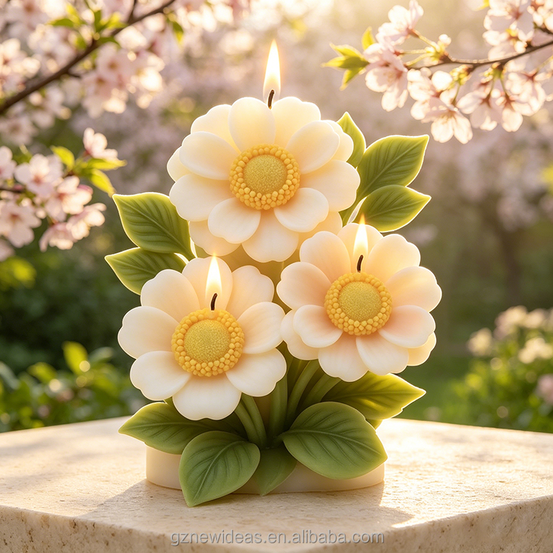 3D Three Daisy Flower Bouquet Silicone Mold | CFM520