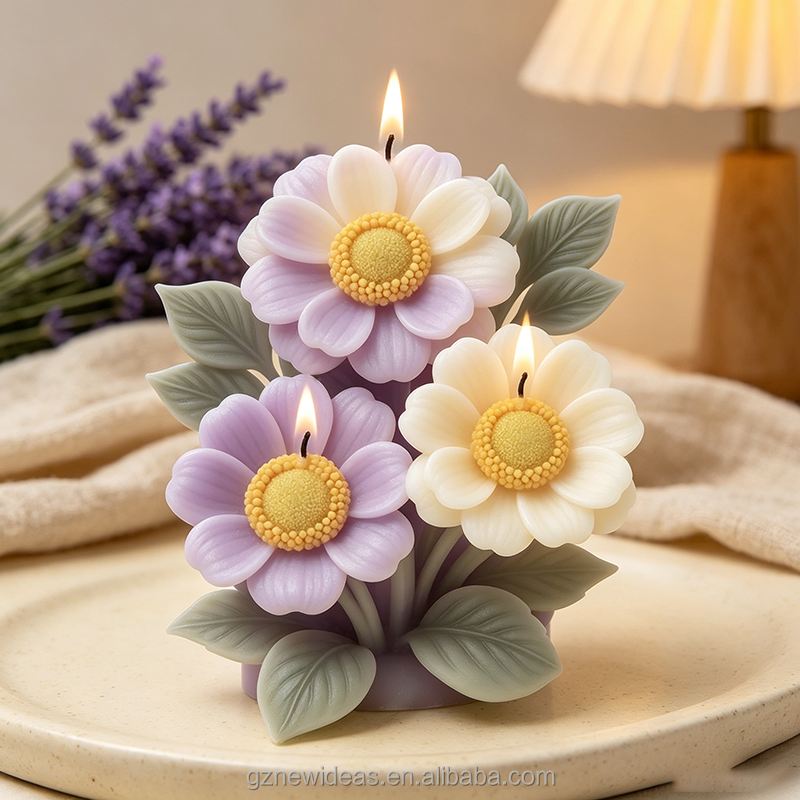 3D Three Daisy Flower Bouquet Silicone Mold | CFM520