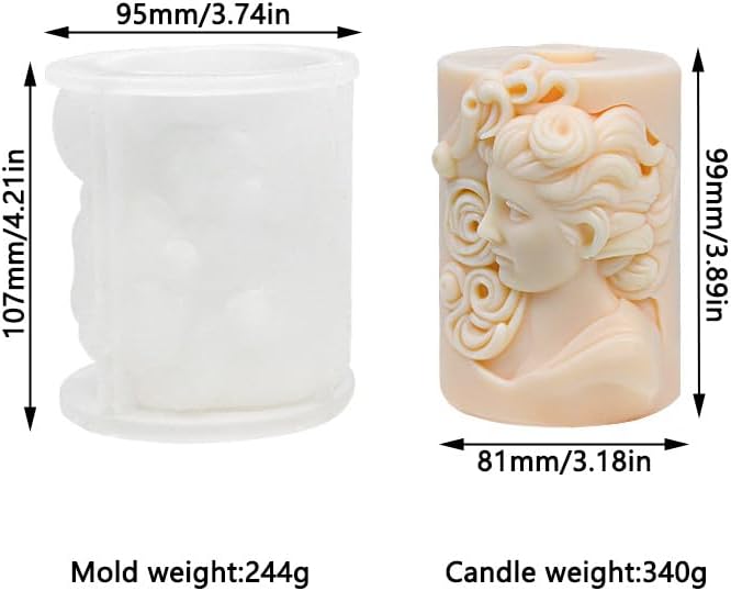 Woman's Head Candle Silicone Mold  WCM507
