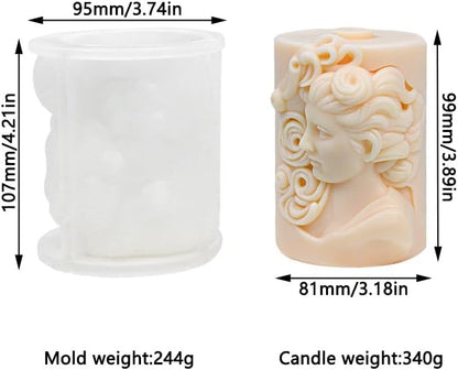 Woman's Head Candle Silicone Mold  WCM507