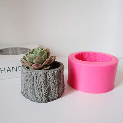 Tree Stump Flower Pot Silicone Mold ARM408