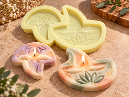 Double Diya Decorative Silicone Mold | MLD-SSM346