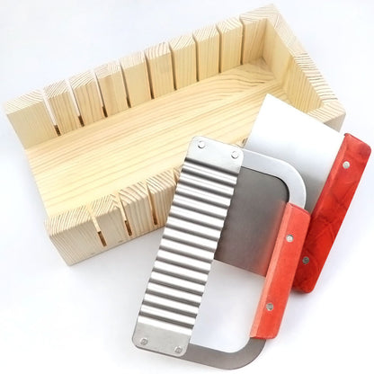 Wooden Soap Making Mold & 2 Cutter